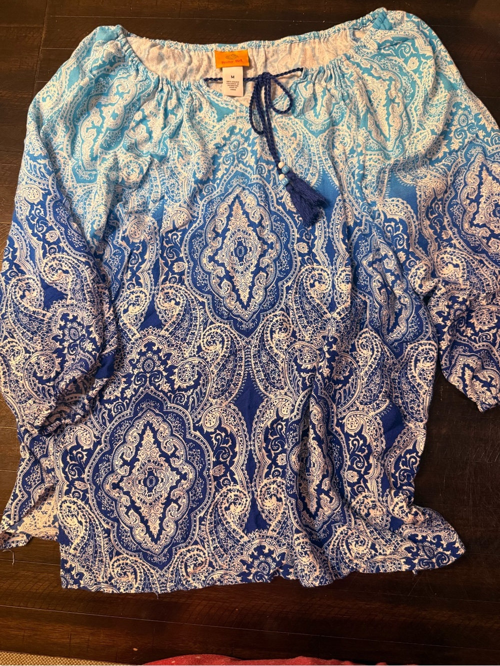 Ruby Rd. Blue Gradient Paisley Tunic - Picture 3 of 5